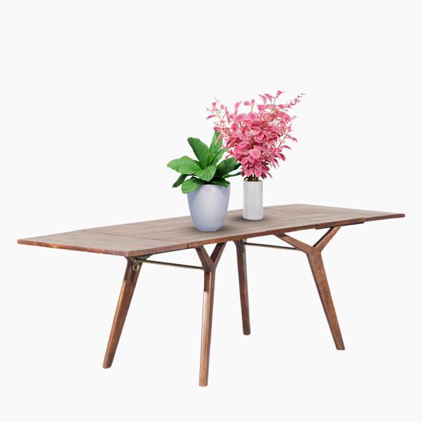 TIMBERTRIBE Mango Wood 4-8 Seater Extendable Dining Table Only | dining tables set Solid Wood 8 Seater Dining Table