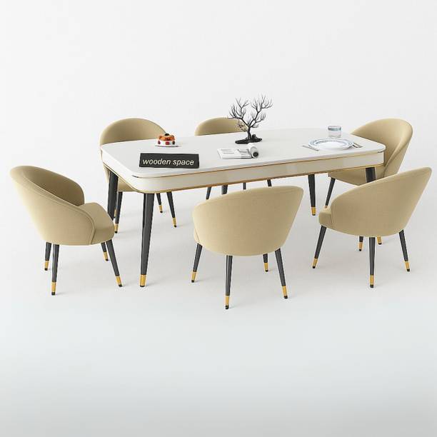 Woodenspace Solid Wood 6 Seater Wooden Dining Set for Dining Room & Kitchen| Rosewood Solid Wood 6 Seater Dining Table