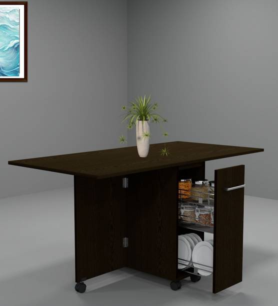 SPECIALITY PANELS Folding dining Table with Crockery unit & installation provided by brand Engineered Wood 6 Seater Dining Table