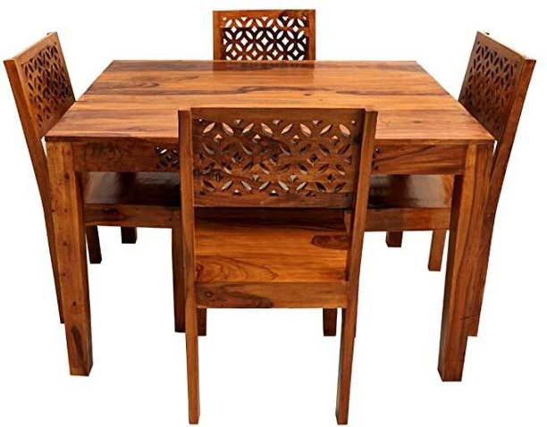 WOOD AFFAIR Solid Wood 4 Seater Dining Table