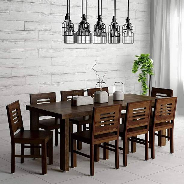 VARSHA FURNITURE Solid Wood 8 Seater Wooden Dining Set for Dining Room & Kitchen| Rosewood Solid Wood 8 Seater Dining Table