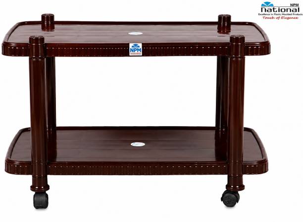 NPM NATIONAL VITARA Premium Plastic Utility Trolley | 2 Shelf Multipurpose Storage Cart Plastic 4 Seater Dining Table