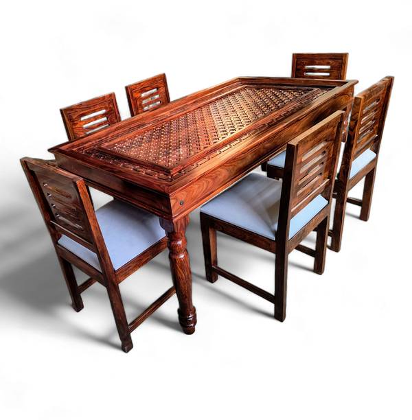 HITESH 6 seated CNC dinning table Solid Wood 6 Seater Dining Table