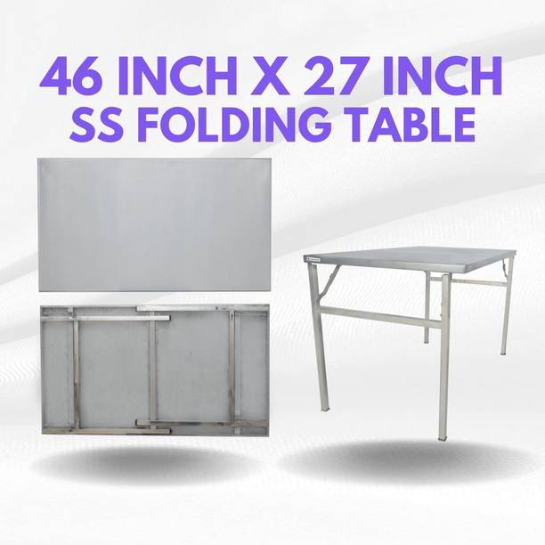 Lifetimestool Heavy Duty Multipurpose Use Stainless Steel Folding Table, 46x27x28 inch height Metal 4 Seater Dining Table