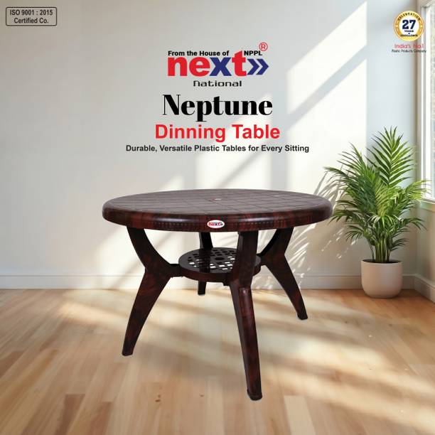 next NPPL NEPTUNE Heavy Duty Center | Round Table for Home,Garden, Office,Balcony, Outdoor Plastic 4 Seater Dining Table