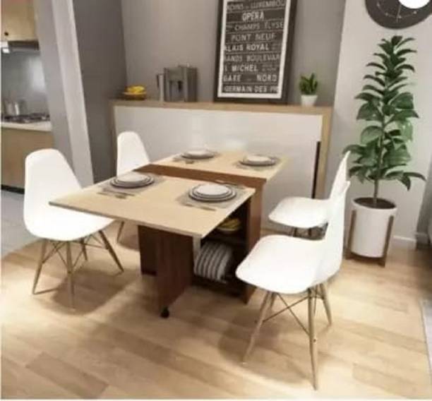 Buildream Multipurpose Foldable & Convertable 2/4/6 Seater Dining Table for Home | Engineered Wood 6 Seater Dining Table