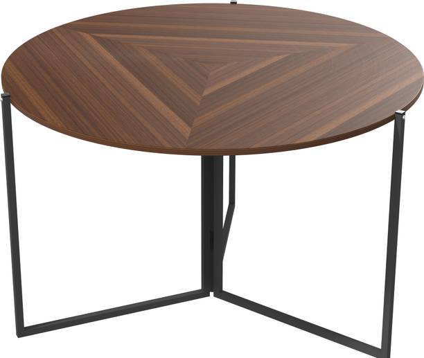InnoFur Aston Folding Round Engineered Wood 4 Seater Dining Table