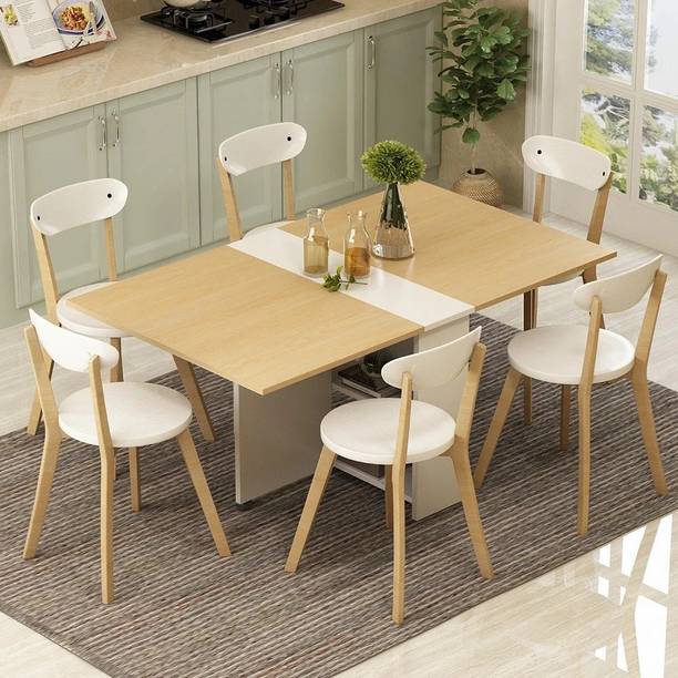 Pengu Engineered Wood 6 Seater Dining Table
