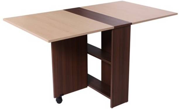 FORKTAIL Space saving folding dining table convertible with 2 tier Without chairs Engineered Wood 6 Seater Dining Table
