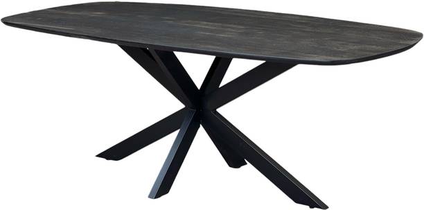 Meubelen DANISH OVAL Solid Wood 6 Seater Dining Table