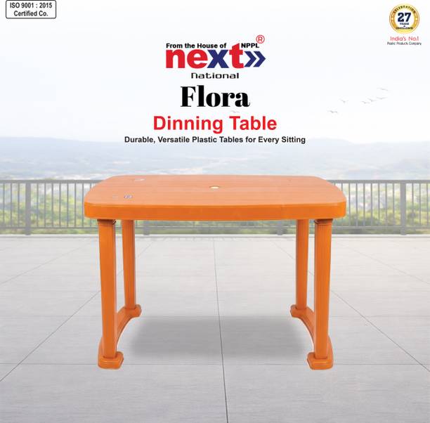 next NPPL FLORA Multipurpose Heavy Duty Rectangular Table for Home, Office & Outdoor Plastic 4 Seater Dining Table