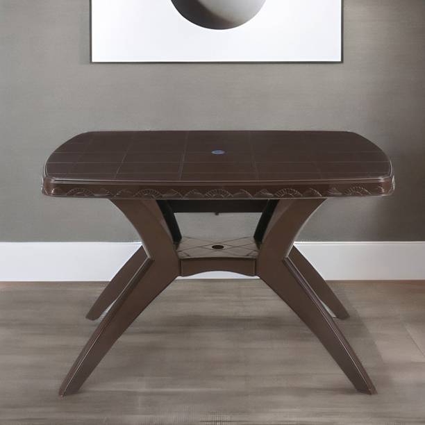 Nilkamal Shahenshah Kross Leg Rectangular 4 Seater Plastic Dining Table for Dining Room| Plastic 4 Seater Dining Table