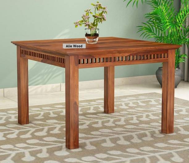 Allie Wood Sheesham ( Rosewood ) Solid Wood 4 Seater Dining Table