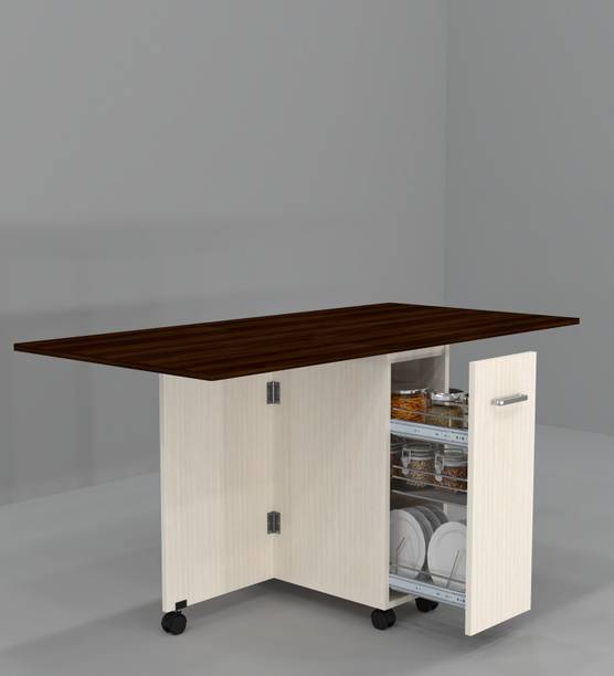 SPECIALITY PANELS Folding dining Table with Crockery unit & installation provided by brand Engineered Wood 6 Seater Dining Table