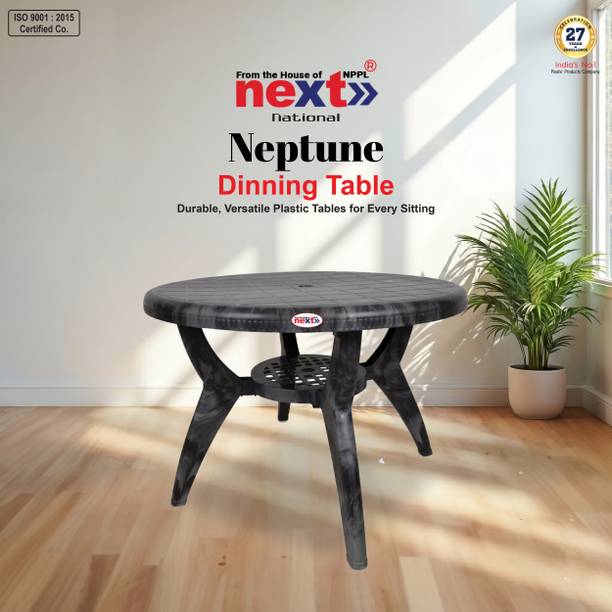 next NPPL NEPTUNE Heavy Duty Center | Round Table for Home,Garden, Office,Balcony, Outdoor Plastic 4 Seater Dining Table