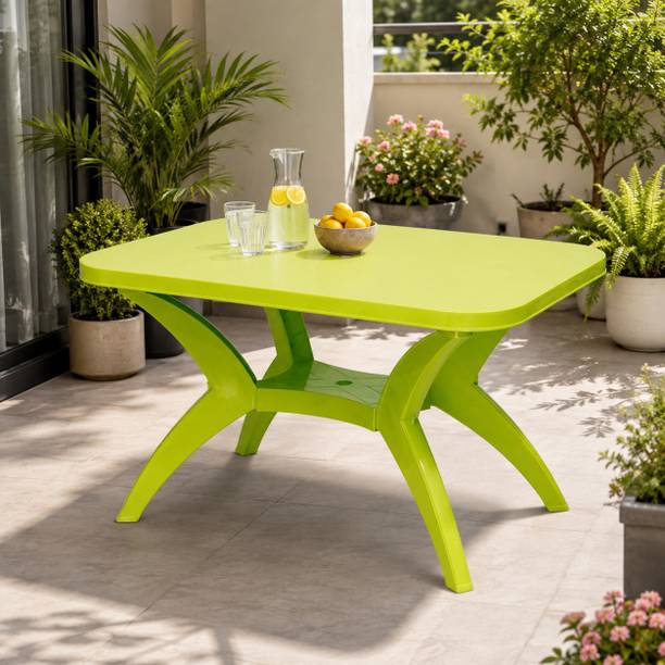 TrendyLivings Dining Table For Home, Cafe, Restaurant, Garden Multipurpose Outdoor / Indoor Plastic 6 Seater Dining Table
