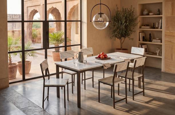 Living Furn PREMIUM Engineered Wood 6 Seater Dining Set