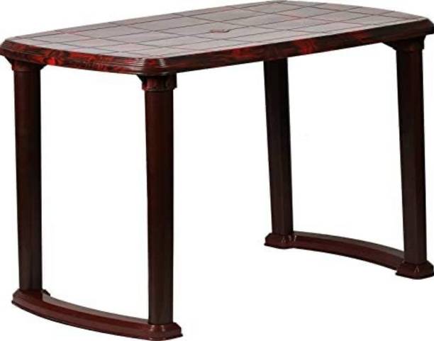 Heritageman Contemporary Wood Accent Collection Plastic 4 Seater Dining Table