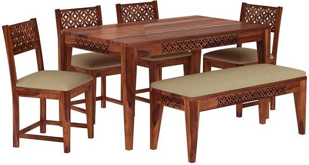 NV HOME DECOR Solid Wood 6 Seater Dining Table