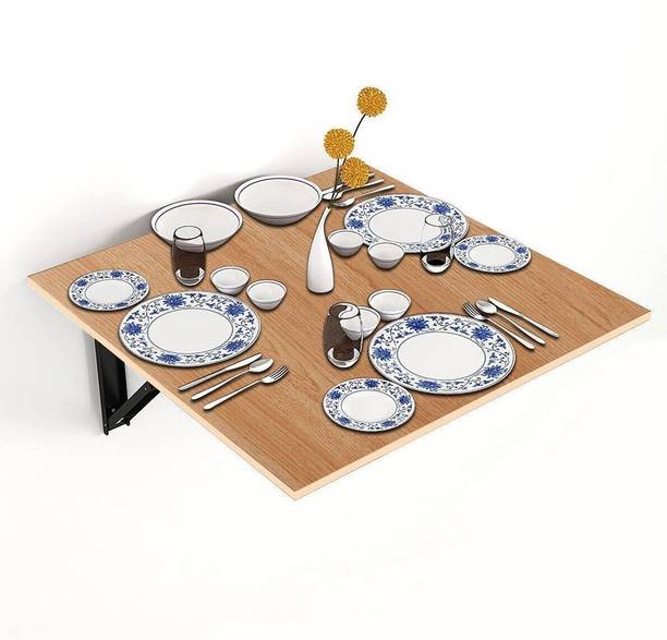 KAWACHI Space Saving 3 Seater Wall Mount Folding Breakfast Dining Table for Dining Room Engineered Wood 2 Seater Dining Table