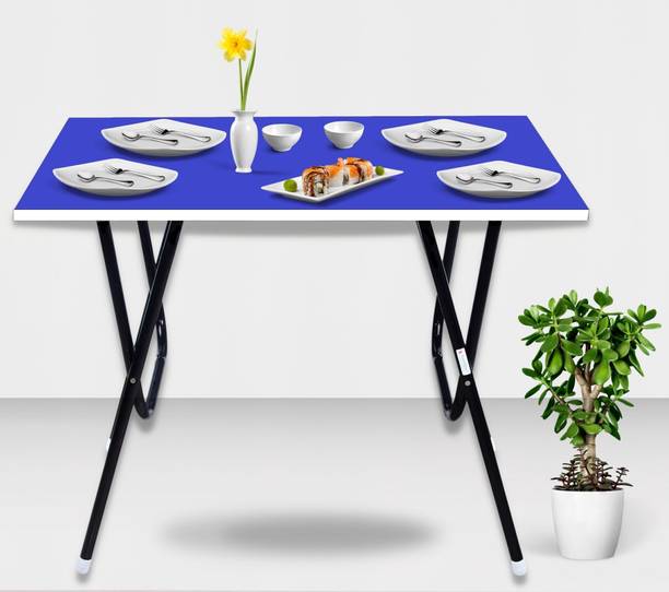 EuroQon Space Saver Foldable Imported Wood Engineered Wood 4 Seater Dining Table
