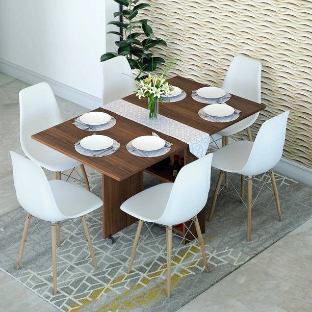 Pengu Engineered Wood 6 Seater Dining Table