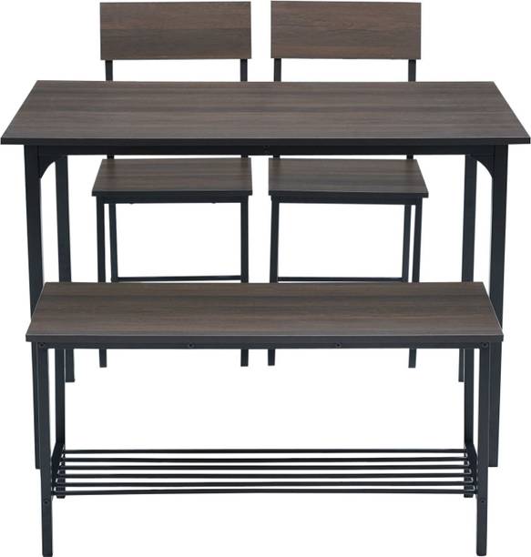 furniba Dining Table | Metal Frame | Sapce Saving | Engineered Wood 4 Seater Dining Table