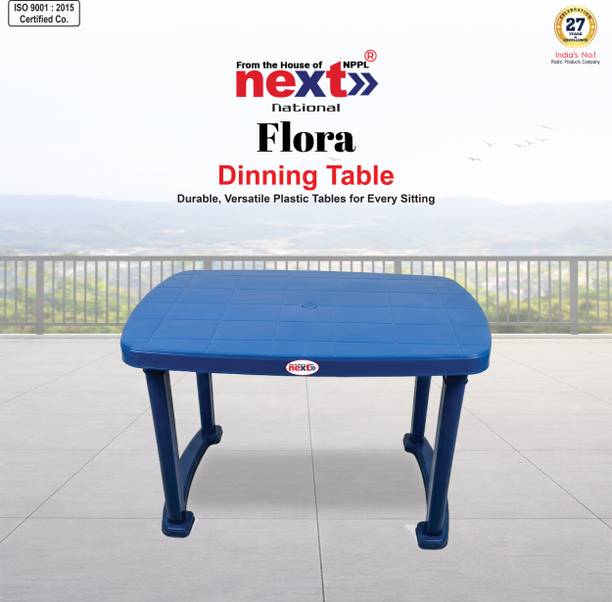 next NPPL FLORA Multipurpose Heavy Duty Rectangular Table for Home, Office & Outdoor Plastic 4 Seater Dining Table