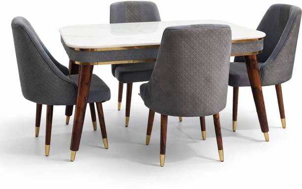 Woodenspace Solid Wood 4 Seater Wooden Dining Set for Dining Room & Kitchen| Rosewood Solid Wood 4 Seater Dining Table