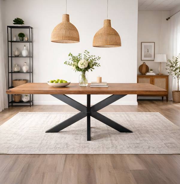 Angel Furniture Spider Cross Leg Solid Wood 4 Seater Dining Table