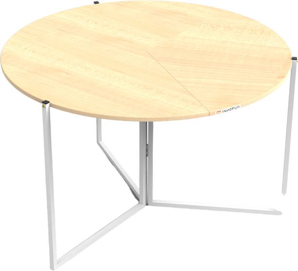 InnoFur Aston Folding Round Engineered Wood 6 Seater Dining Table