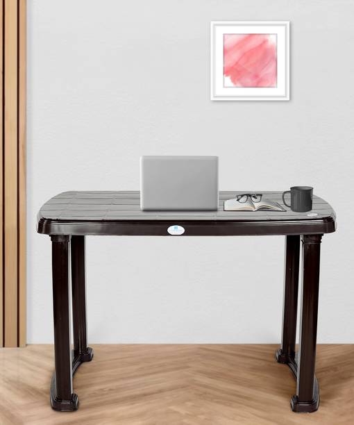 HOMIBOSS Plastic foldable Table for dinner, lunch, computer, study ( color - Brown ) Plastic Outdoor Table