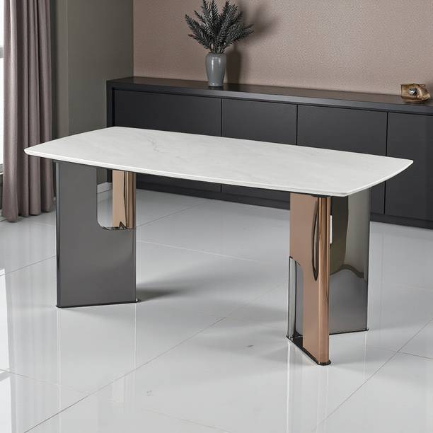 THE ATTIC The Attic Opera Dining Table 160 cms with Rose Gold Metal Legs Metal 6 Seater Dining Table