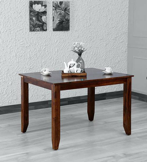 Wopno Furniture Wooden 4 Seater Dining Table Only | Table for Living Room and Kitchen Solid Wood 4 Seater Dining Table