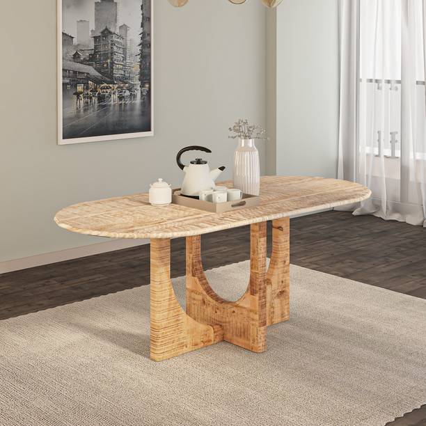Wakeup India Solid Wood 6 Seater Dining Table
