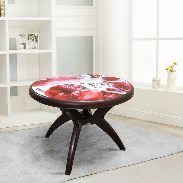 TrendyLivings Casino Round Shaped Plastic 4 Seater Dining Table