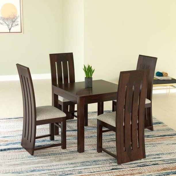 GF Furniture Sheesham Wood 4 Seater Dining Table For Home And Dining Areas Solid Wood 4 Seater Dining Table