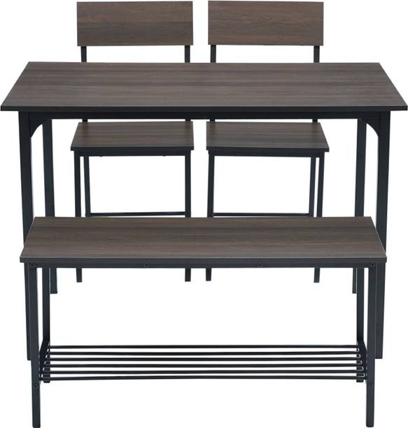 furniba Dining Table | Metal Frame | Sapce Saving | Engineered Wood 4 Seater Dining Table
