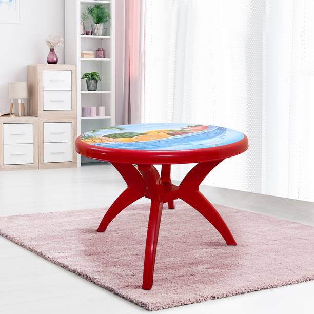 TrendyLivings Casino Round Shaped Plastic 4 Seater Dining Table