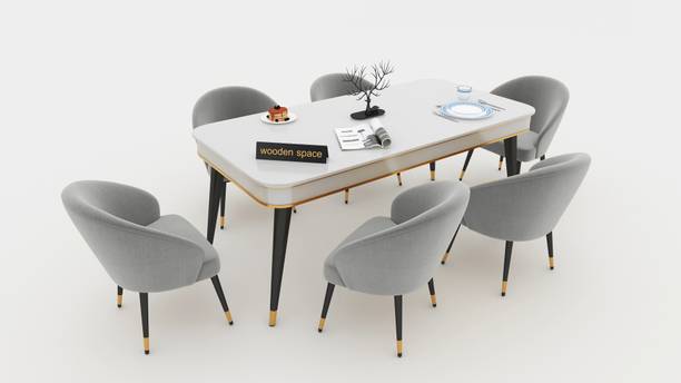 Woodenspace Solid Wood 6 Seater Wooden Dining Set for Dining Room & Kitchen| Rosewood Solid Wood 6 Seater Dining Table