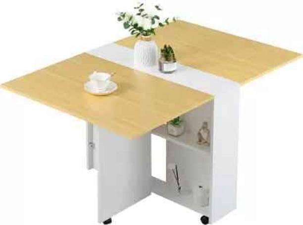 junco Space Saving Folding Dining Table Convertible with 2 (Without Chairs) Engineered Wood 6 Seater Dining Table