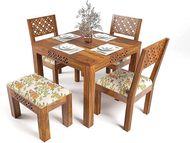 PAREEK FURNITURES dining table 4 seater Solid Wood 4 Seater Dining Table