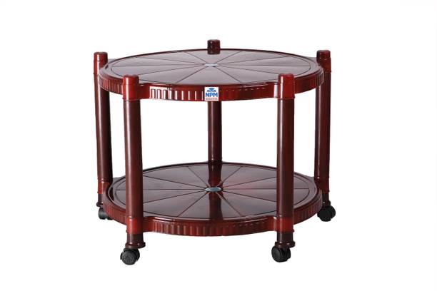 NPM NATIONAL ORBIT Round Storage Trolley Table with Wheels for Kitchen, Dining, Living Room Plastic 4 Seater Dining Table