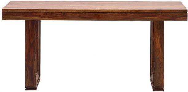 DEMIWALL Solid Wood Six Seater Dining Table, Console Table, End Table Solid Wood 6 Seater Dining Table