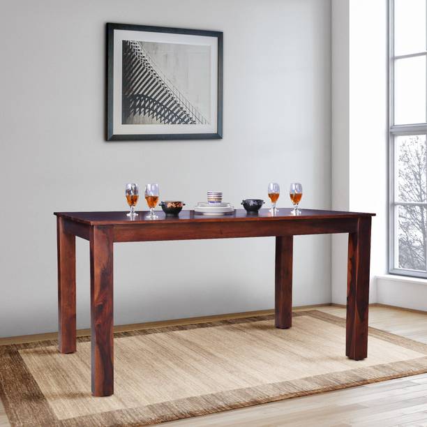 Wopno Furniture Pure Sheesham Wooden 6 Seater Dining Table Only | Dining Table for Living Room Solid Wood 6 Seater Dining Table