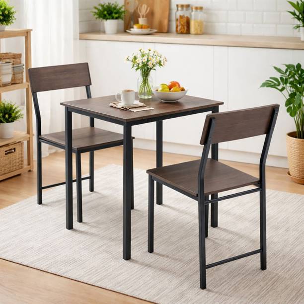 furniba Dining Table | Metal Frame | 2 Seater | Mapple | Engineered Wood 2 Seater Dining Table