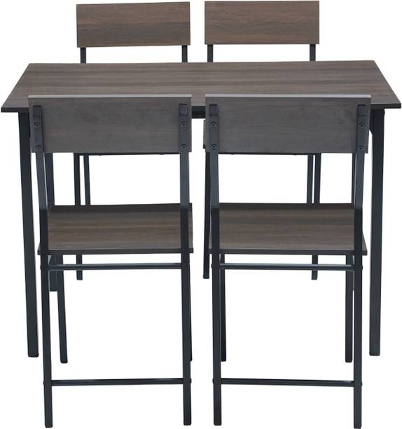 furniba Dining Table | Metal Frame | Sapce Saving | Engineered Wood 4 Seater Dining Table