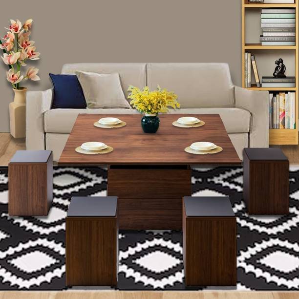 Buildream Convertible Coffee Table + Dining Table Engineered Wood 4 Seater Dining Table