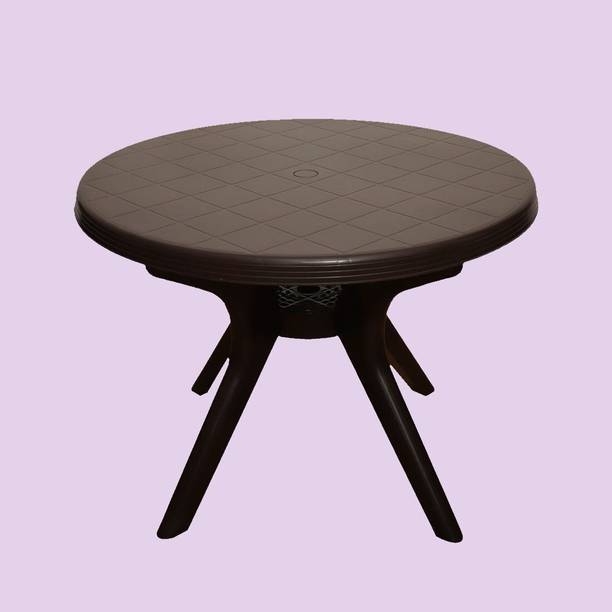 ARLAVYA Magna Model Sturdy Round Table for Home Garden Cafeteria Plastic 4 Seater Dining Table