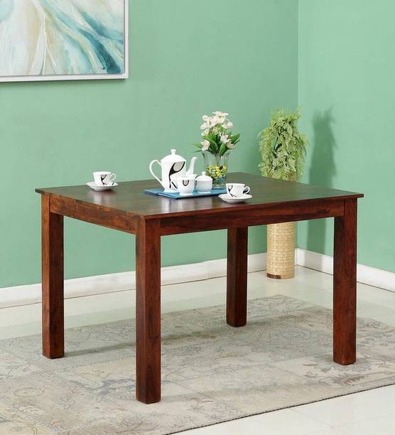 DRYLC FURNITURE Solid Sheesham Wood 4 Seater Dining Table Withour Chair For Dining Room / Hotel Solid Wood 4 Seater Dining Table